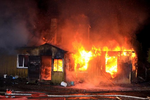 Laukstėnuose sudegė gyvenamas namas