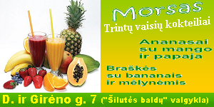 Baldų valgyklos trintų vaisių kokteiliai
