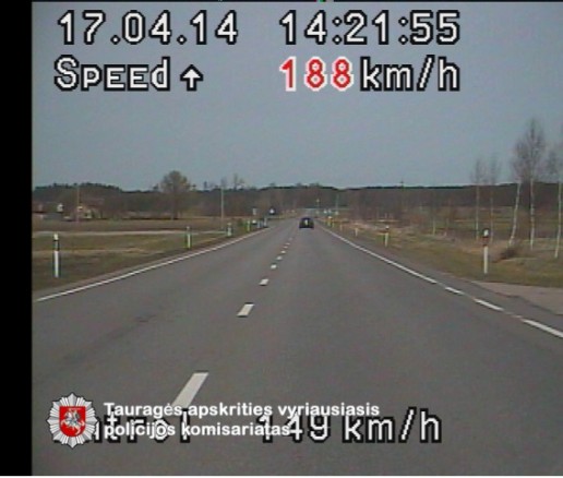 Šilutės rajone policijos pareigūnai užfiksavo naują greičio viršijimo rekordą