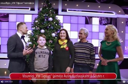 Visureigį "VW Tiguan" laimėjo pardavėja Aušra Kazlauskaitė iš Šilutės r. Youtube stop kadras