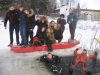 Pagėgių jaunieji šauliai – ugniagesiai supažindinti su saugiu elgesiu ant ledo