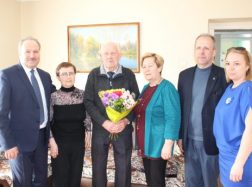 95-ojo jubiliejaus proga pasveikintas šilutiškis Gediminas Misiukonis